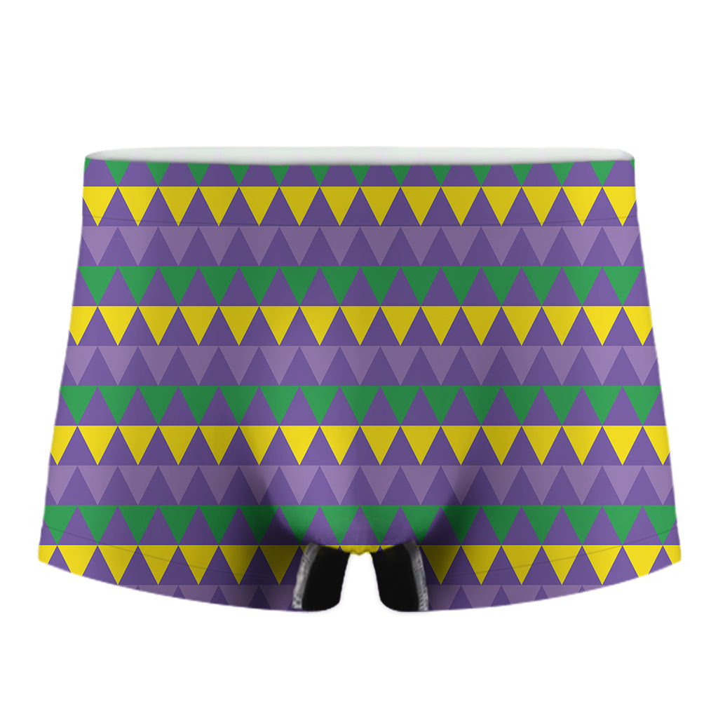 Geometric Mardi Gras Pattern Print Men's Boxer Briefs