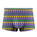 Geometric Mardi Gras Pattern Print Men's Boxer Briefs