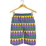 Geometric Mardi Gras Pattern Print Men's Shorts