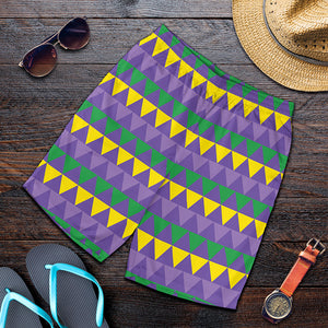 Geometric Mardi Gras Pattern Print Men's Shorts