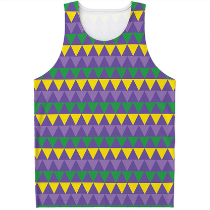 Geometric Mardi Gras Pattern Print Men's Tank Top