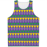 Geometric Mardi Gras Pattern Print Men's Tank Top