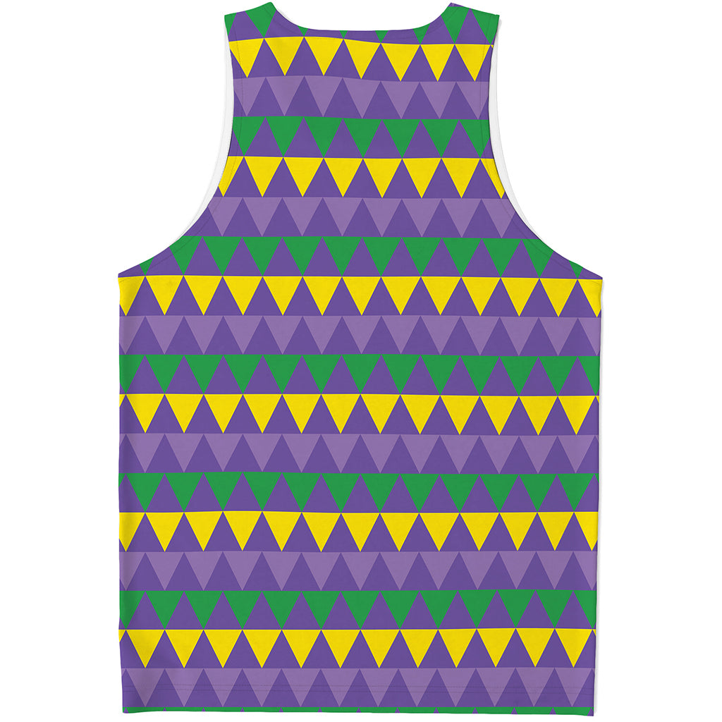 Geometric Mardi Gras Pattern Print Men's Tank Top