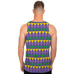 Geometric Mardi Gras Pattern Print Men's Tank Top