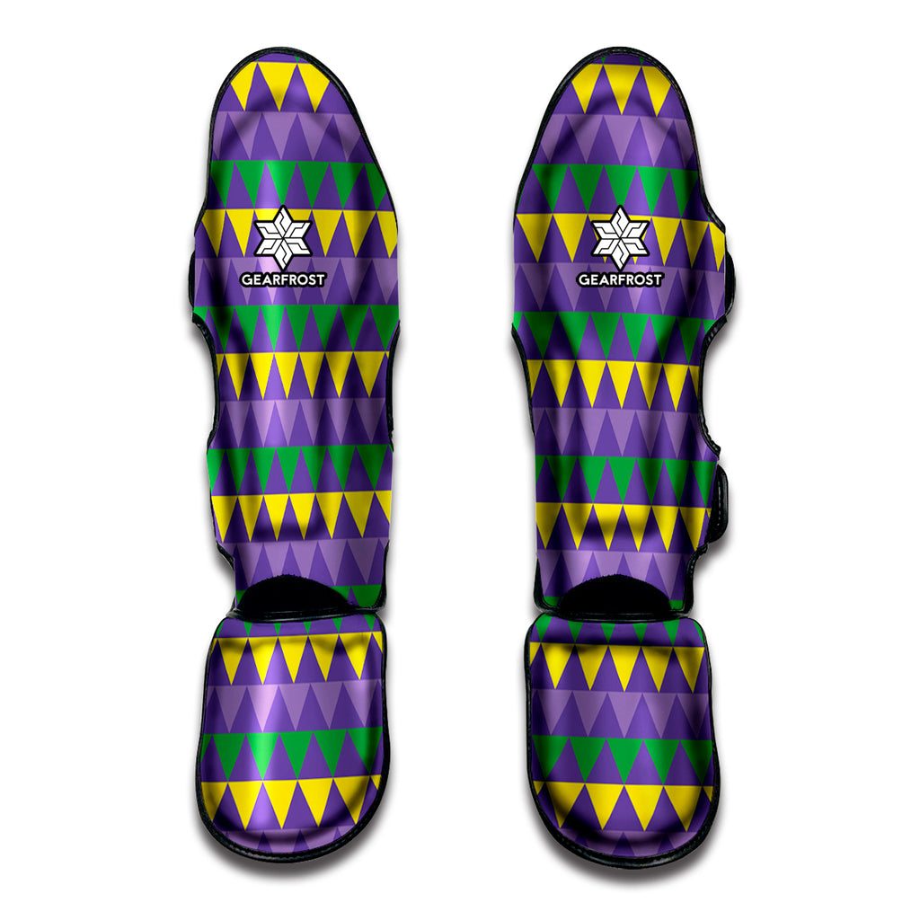 Geometric Mardi Gras Pattern Print Muay Thai Shin Guard