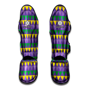 Geometric Mardi Gras Pattern Print Muay Thai Shin Guard