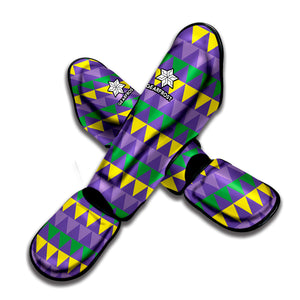 Geometric Mardi Gras Pattern Print Muay Thai Shin Guard