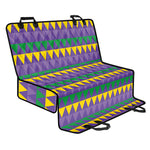 Geometric Mardi Gras Pattern Print Pet Car Back Seat Cover