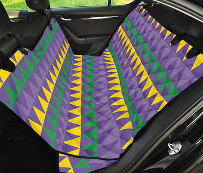 Geometric Mardi Gras Pattern Print Pet Car Back Seat Cover