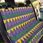 Geometric Mardi Gras Pattern Print Pet Car Back Seat Cover