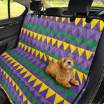 Geometric Mardi Gras Pattern Print Pet Car Back Seat Cover