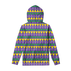 Geometric Mardi Gras Pattern Print Pullover Hoodie