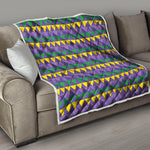 Geometric Mardi Gras Pattern Print Quilt