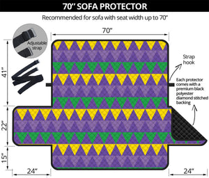 Geometric Mardi Gras Pattern Print Sofa Protector