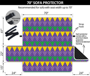 Geometric Mardi Gras Pattern Print Sofa Protector