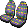 Geometric Mardi Gras Pattern Print Universal Fit Car Seat Covers