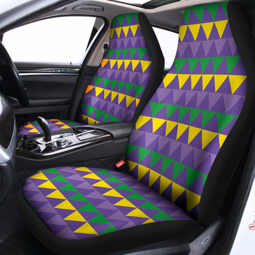 Geometric Mardi Gras Pattern Print Universal Fit Car Seat Covers