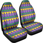 Geometric Mardi Gras Pattern Print Universal Fit Car Seat Covers