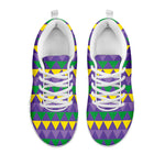 Geometric Mardi Gras Pattern Print White Sneakers
