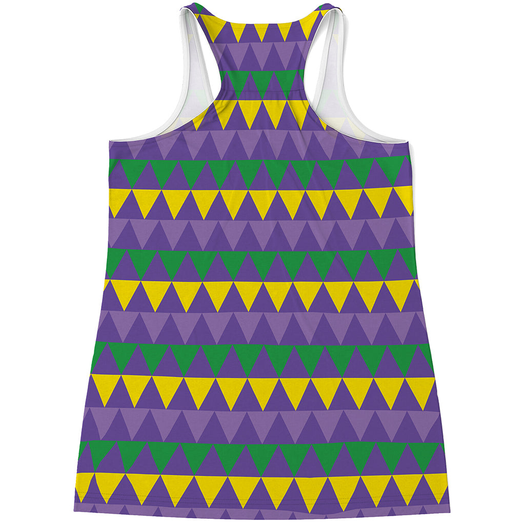 Geometric Mardi Gras Pattern Print Women's Racerback Tank Top