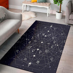 Geometric Moon Phase Print Area Rug