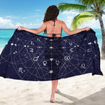 Geometric Moon Phase Print Beach Sarong Wrap