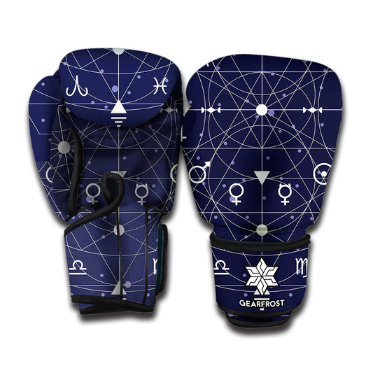 Geometric Moon Phase Print Boxing Gloves