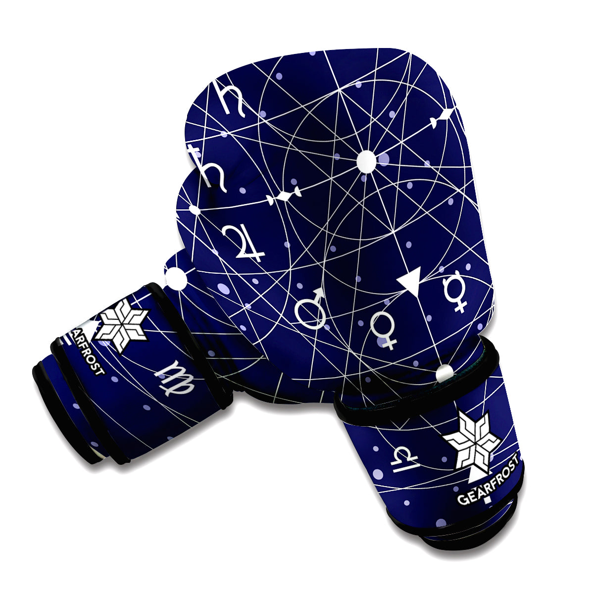 Geometric Moon Phase Print Boxing Gloves
