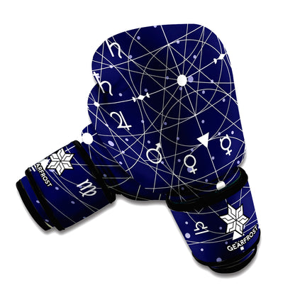 Geometric Moon Phase Print Boxing Gloves