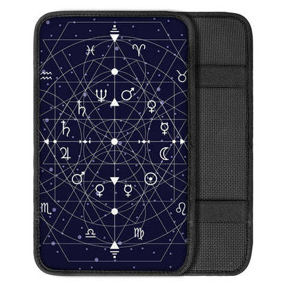 Geometric Moon Phase Print Car Center Console Cover