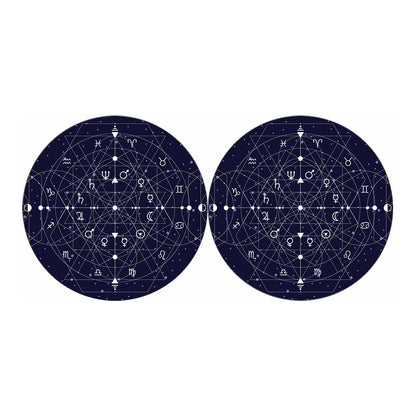Geometric Moon Phase Print Car Coasters