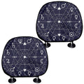 Geometric Moon Phase Print Car Headrest Covers