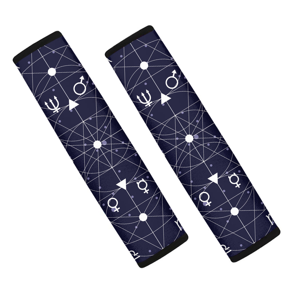 Geometric Moon Phase Print Car Seat Belt Covers
