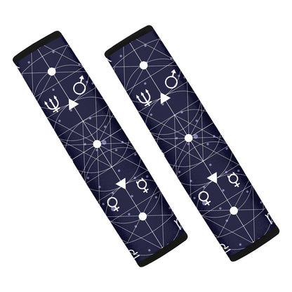 Geometric Moon Phase Print Car Seat Belt Covers