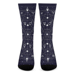 Geometric Moon Phase Print Crew Socks