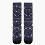 Geometric Moon Phase Print Crew Socks