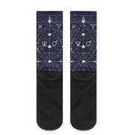 Geometric Moon Phase Print Crew Socks
