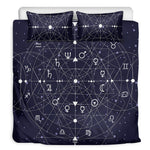 Geometric Moon Phase Print Duvet Cover Bedding Set