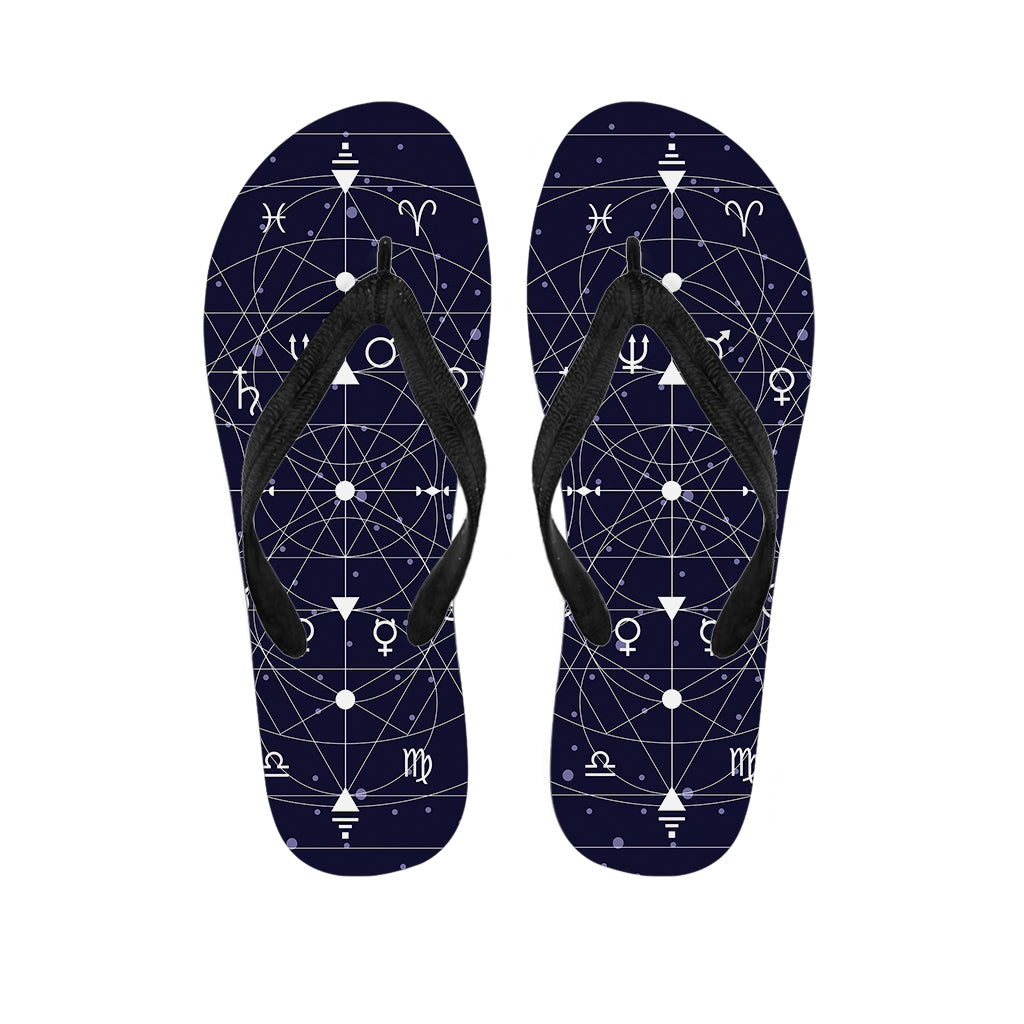 Geometric Moon Phase Print Flip Flops