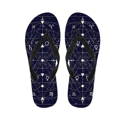Geometric Moon Phase Print Flip Flops
