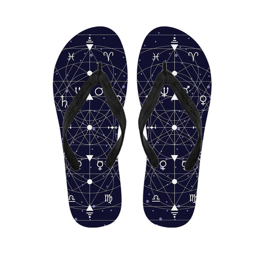 Geometric Moon Phase Print Flip Flops