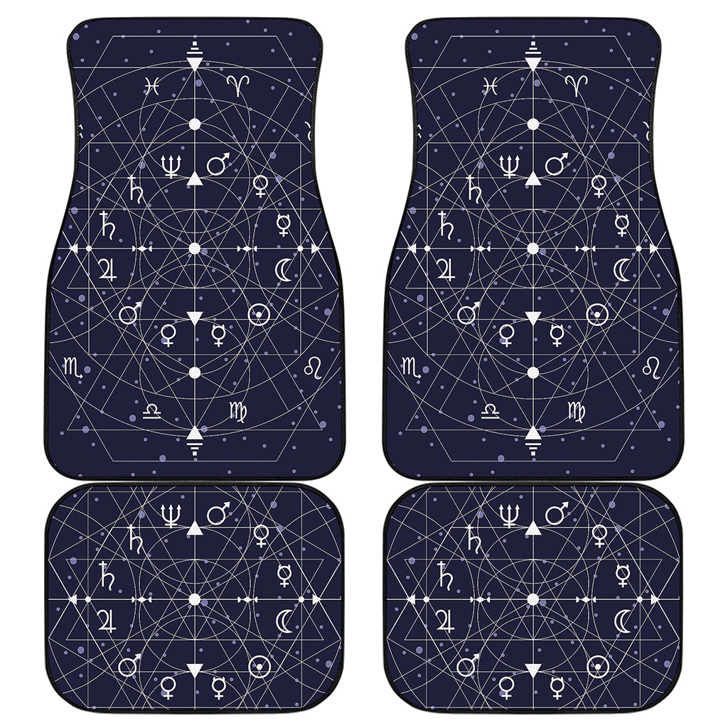 Geometric Moon Phase Print Front and Back Car Floor Mats