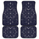 Geometric Moon Phase Print Front and Back Car Floor Mats