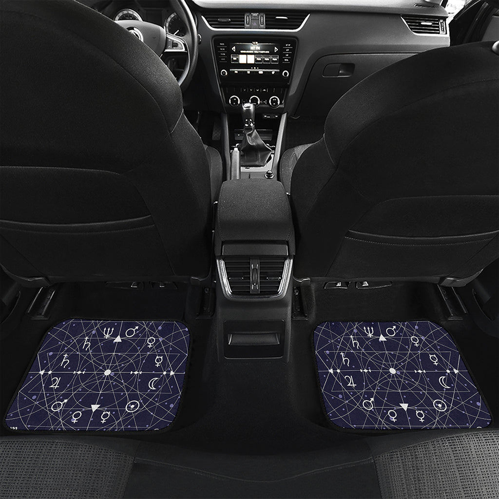 Geometric Moon Phase Print Front and Back Car Floor Mats