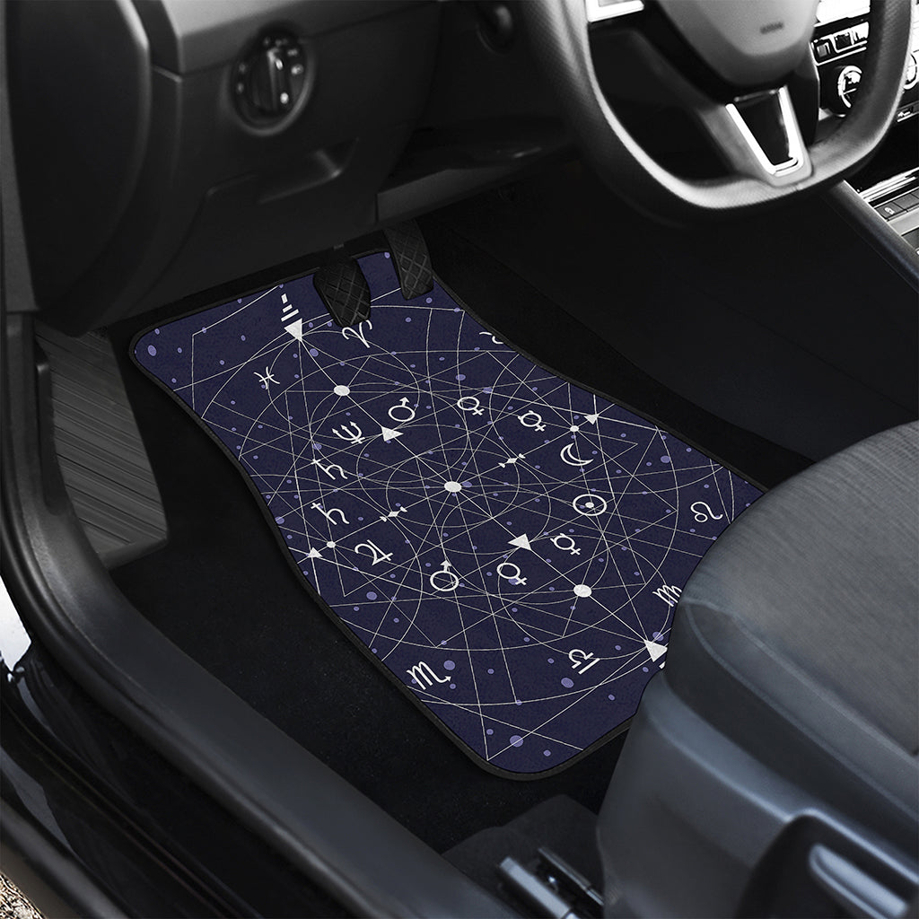 Geometric Moon Phase Print Front and Back Car Floor Mats
