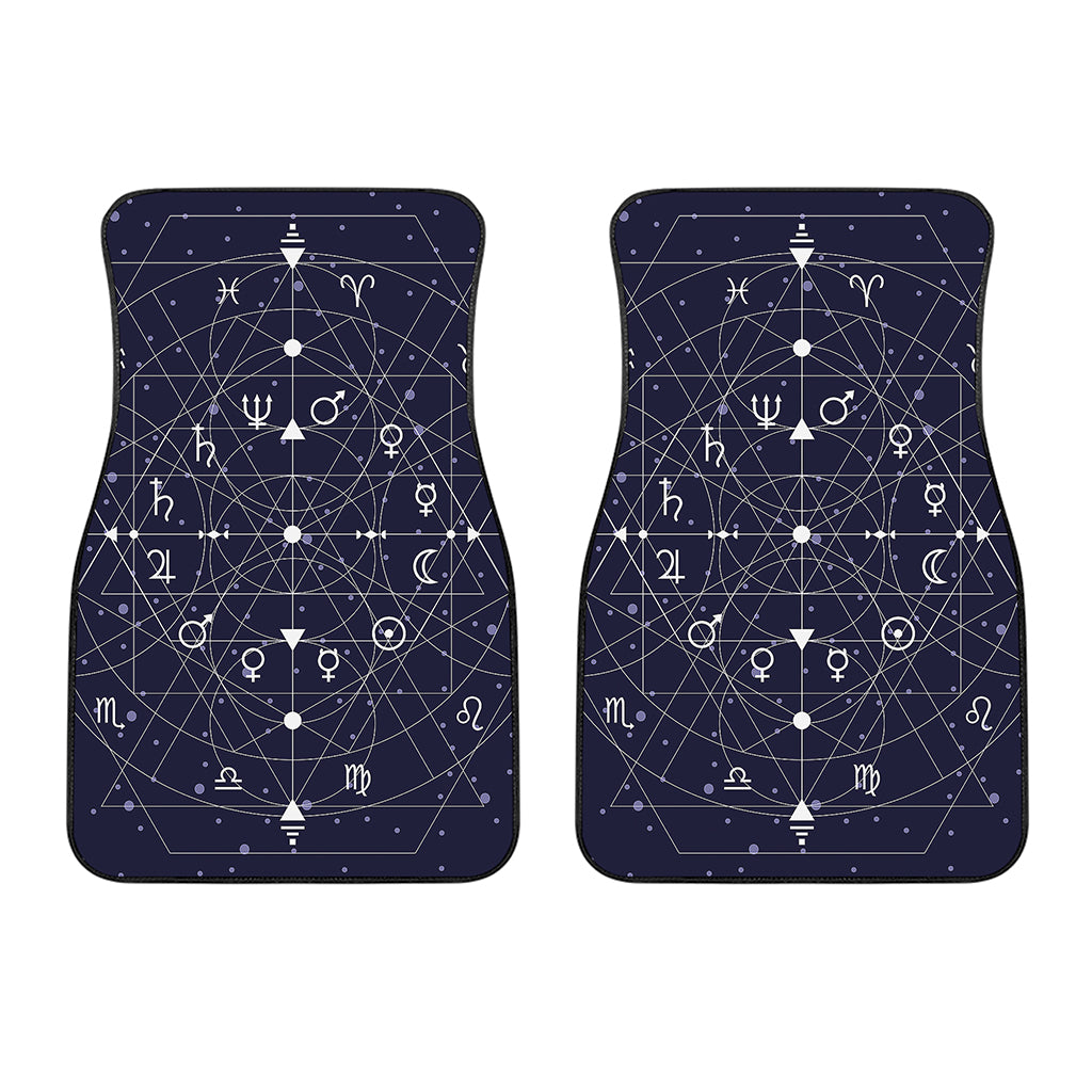 Geometric Moon Phase Print Front Car Floor Mats