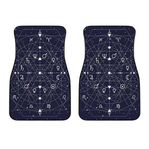 Geometric Moon Phase Print Front Car Floor Mats