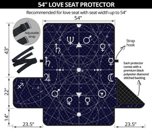 Geometric Moon Phase Print Loveseat Protector