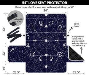 Geometric Moon Phase Print Loveseat Protector