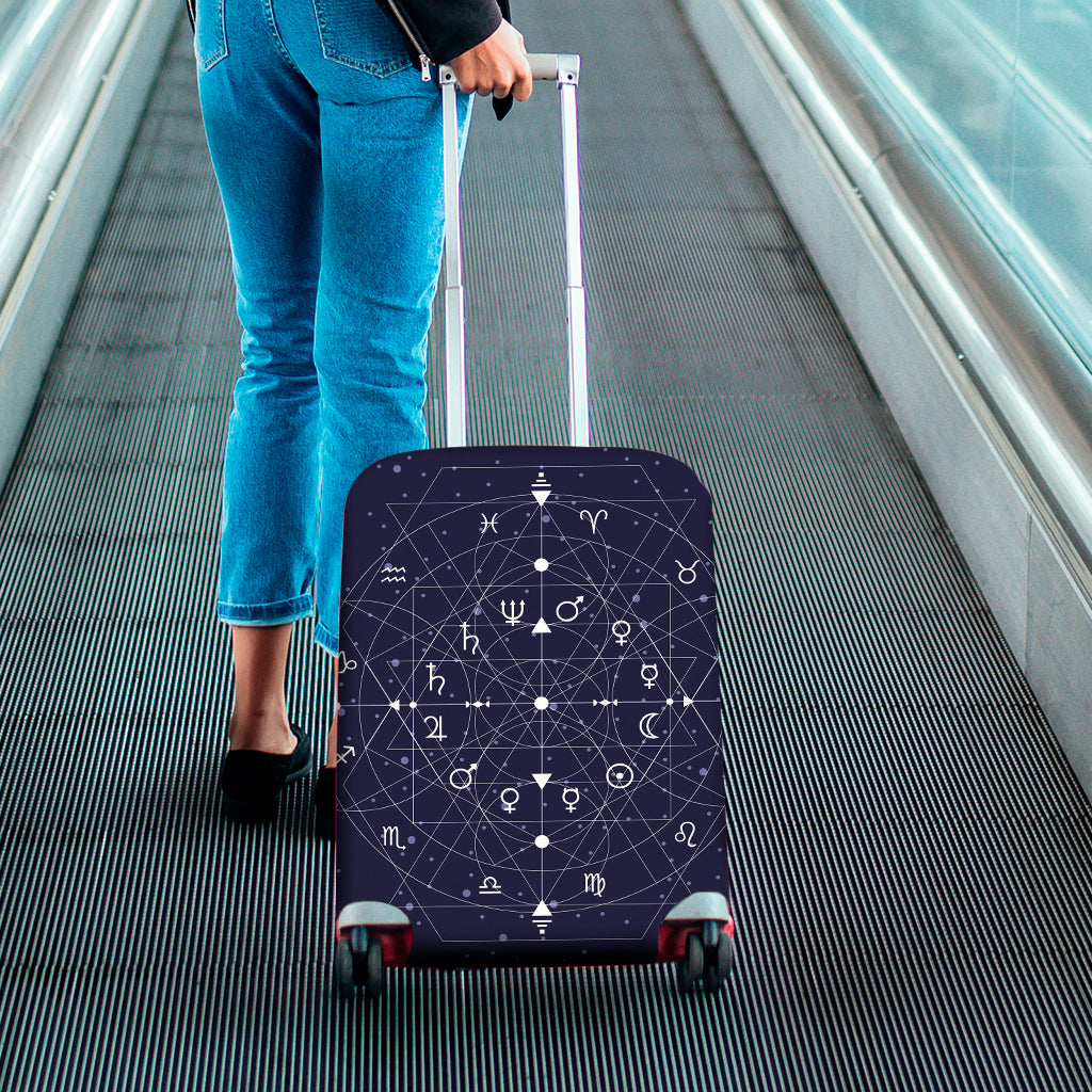 Geometric Moon Phase Print Luggage Cover